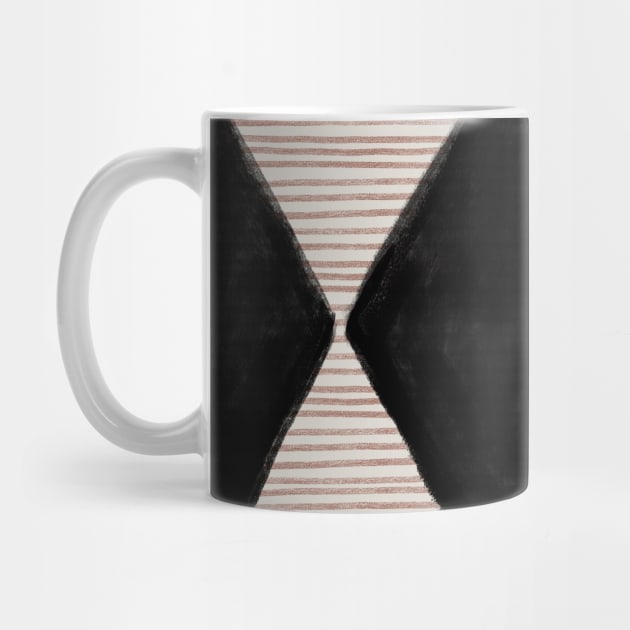 Boho Aesthetic Geometric Pattern in Clay Pink and Black by YourGoods